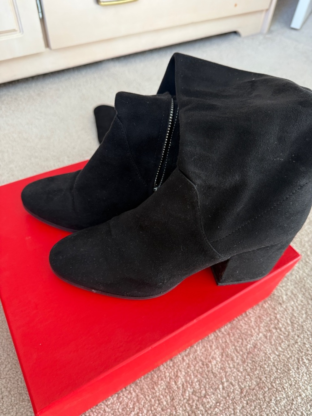 Over-the-Knee Black Suede Boots with Block Heel